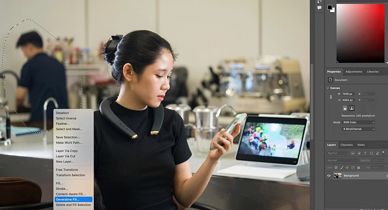 Generative Fill - Xóa đối tượng trong Photoshop sạch sẽ