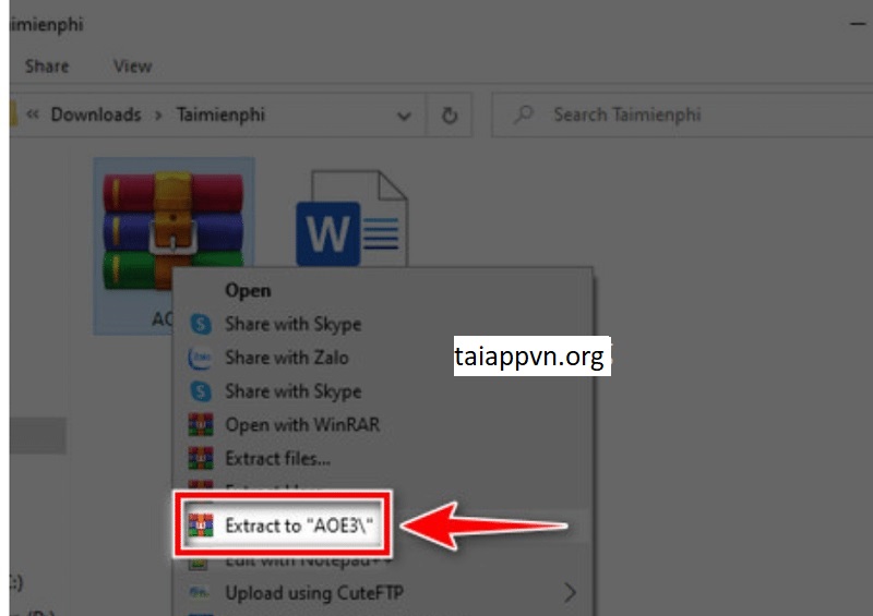 Tiến hành giải nén file vừa tải về mmasy - Extract Here