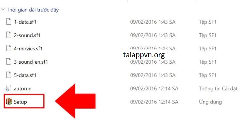 Chạy file Setup.exe