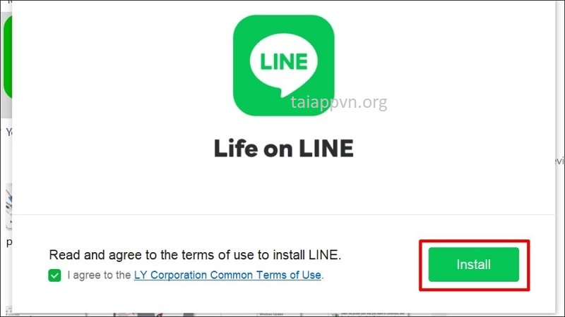 Tiến hành cài đặt phần mềm Line
