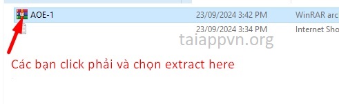 Giải nén tại Extract Here