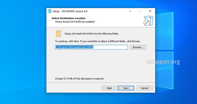 Bước 3 - Cài đặt phần mềm WinToHDD 6.5