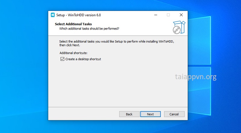 Bước 4 - Cài đặt phần mềm WinToHDD 6.5