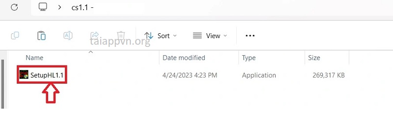 Chạy file cài đặt (SetupHL1.1.exe)