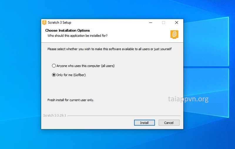 Nhấn đúp chuột vào file .exe > "Install"