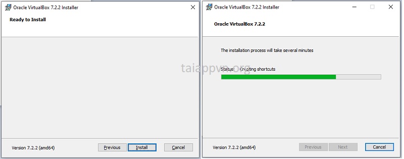 Chọn Install, bắt đầu cài đặt 