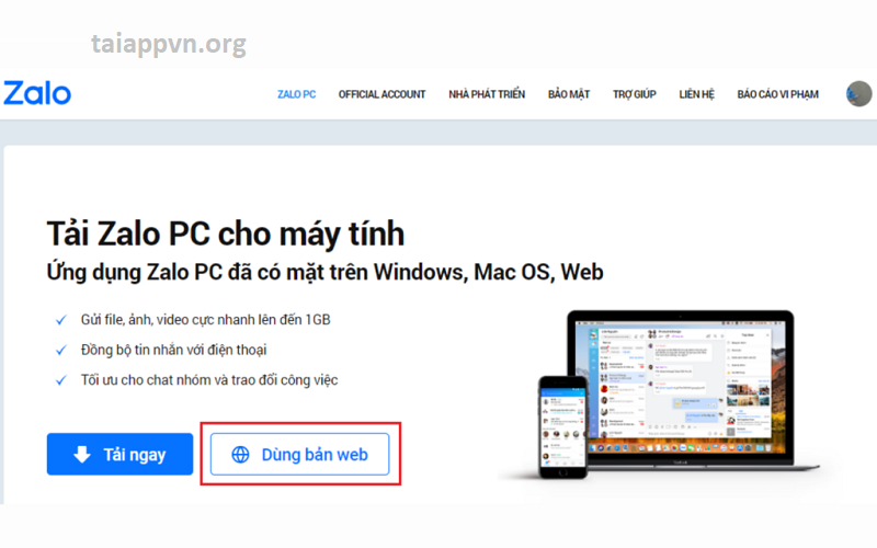 Zalo Web - Giải pháp đăng nhập trên Google Chrome