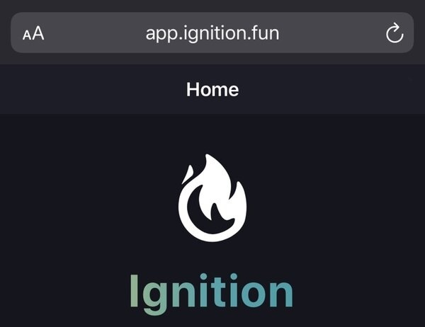 Truy cập app.ignition.fun