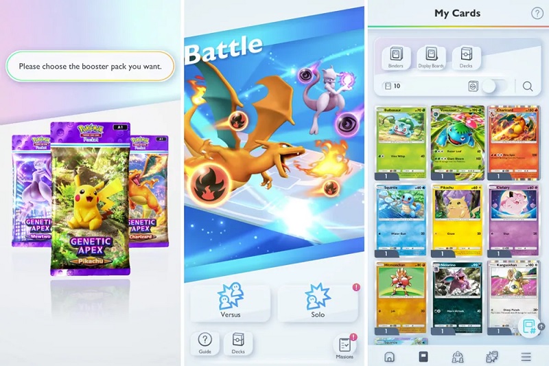 Trải nghiệm mở gói bài (booster pack) miễn phí hàng ngày trong pokémon tcg pocket