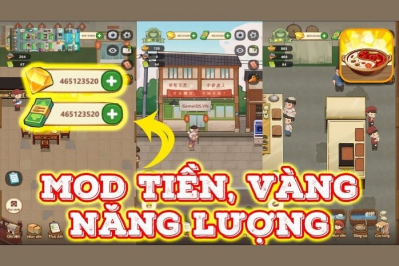 Những tính năng nổi bật trong bản Hack Tiệm Lẩu Đường Hạnh Phúc