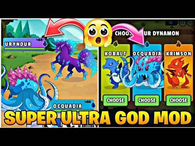 bản gốc và bản Dynamons World Hack